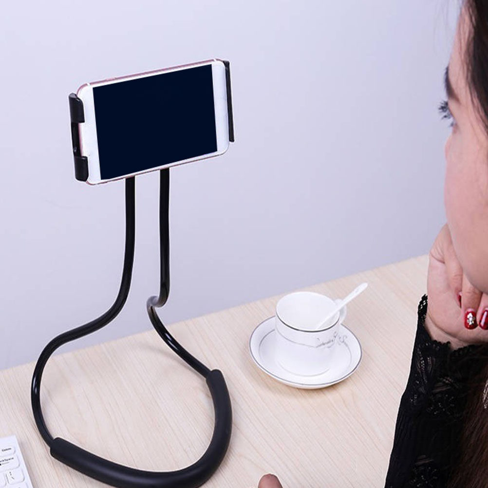 Tablets - ที่วางโทรศัพท์แบบคล้องคอ ปรับได้ ยืดหยุ่น รองรับการใช้งานกับโทรศัพท์มือถือและแท็บเล็ต ป้องกันการกระแทก กันลื่น