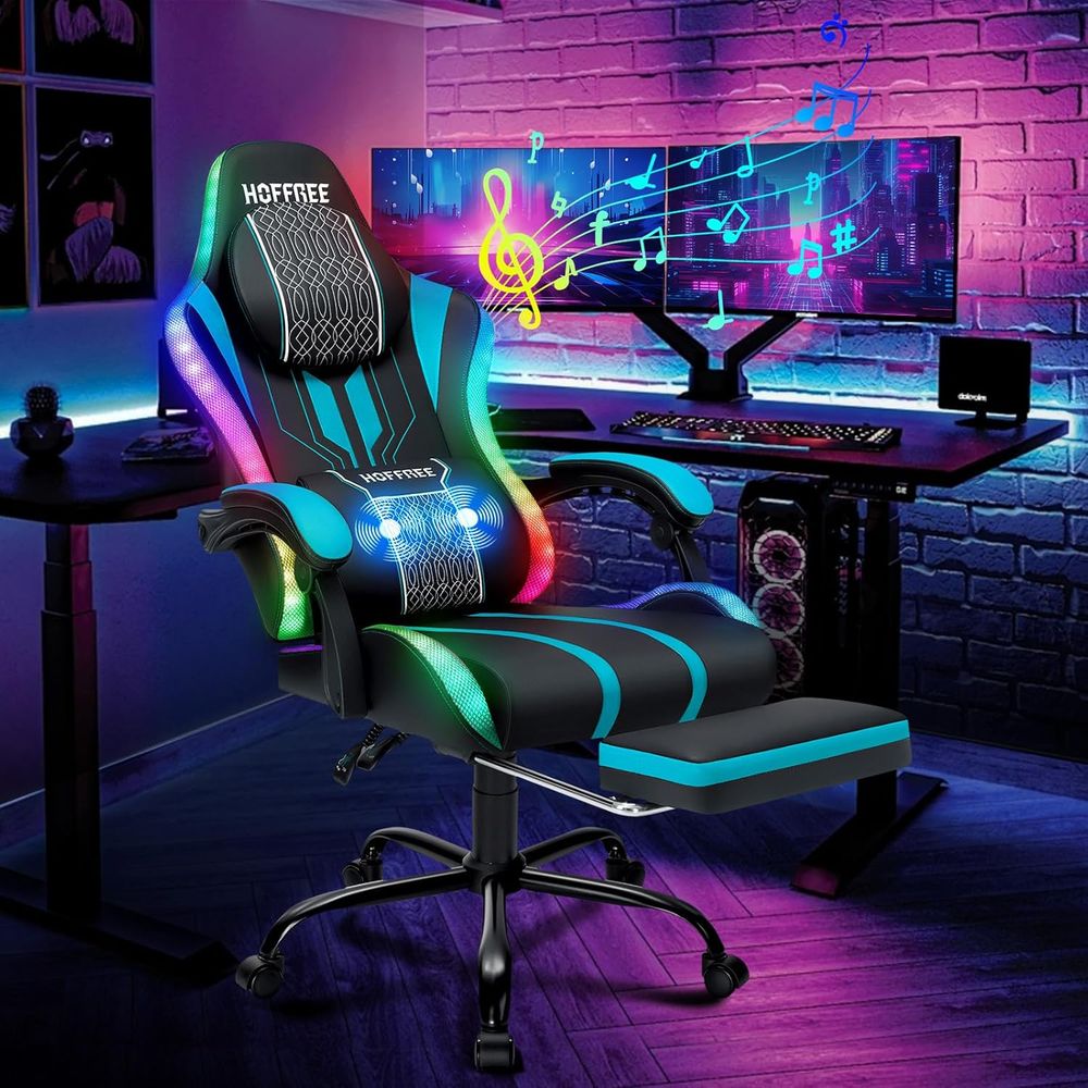 เก้าอี้เกมมิ่งพร้อมไฟ LED ลำโพ - Speakers บทวิจารณ์และราคา