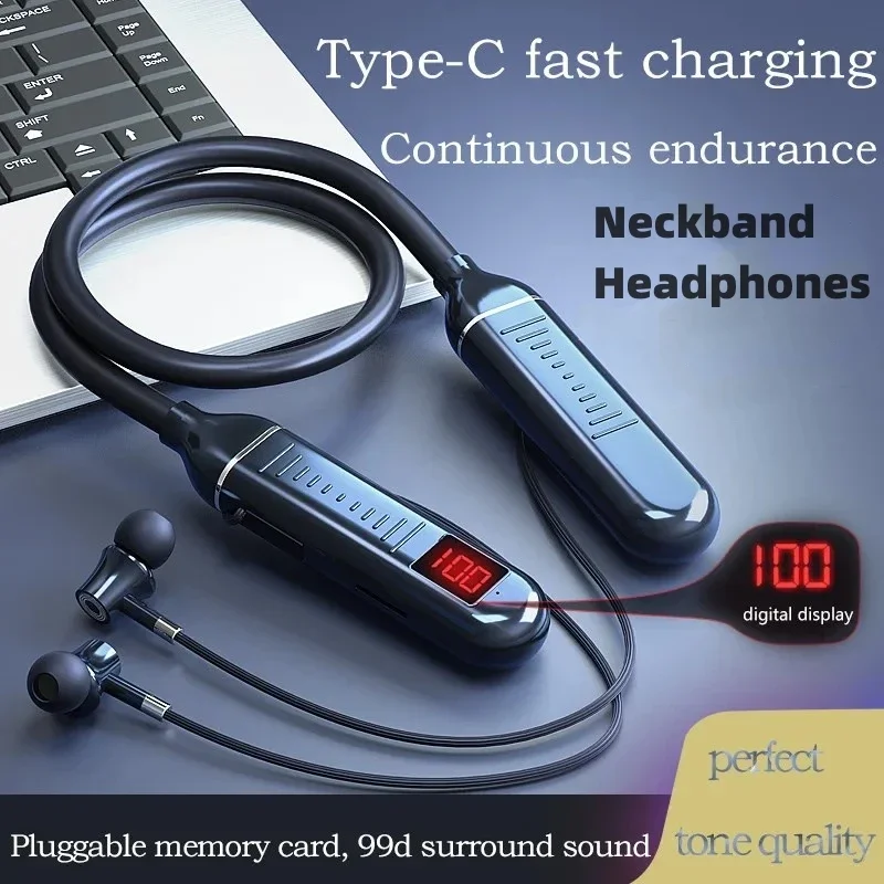 หูฟังไร้สายบลูทูธหูฟังแบบคล้อง - Magnetic Neckband Sports Earphones บทวิจารณ์และราคา